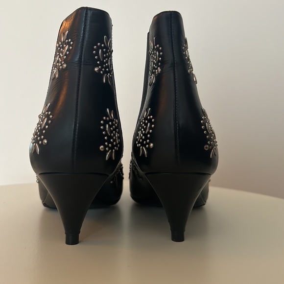 Yves Saint Laurent Paris black studded kitten heel booties - Picture 6 of 12